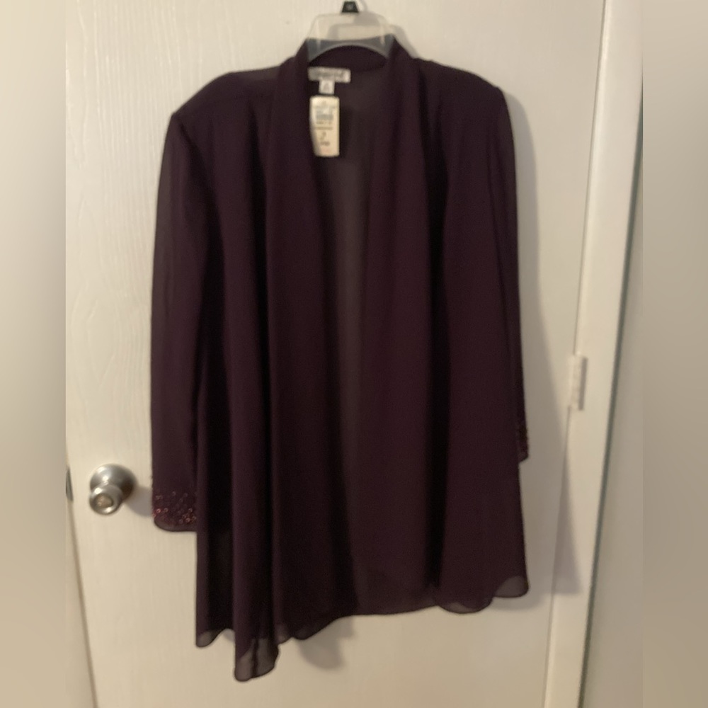 NWT COLDWATER CREEK 2 PC BEADED DRESS WITH MATCHING JACKET SIZE 16